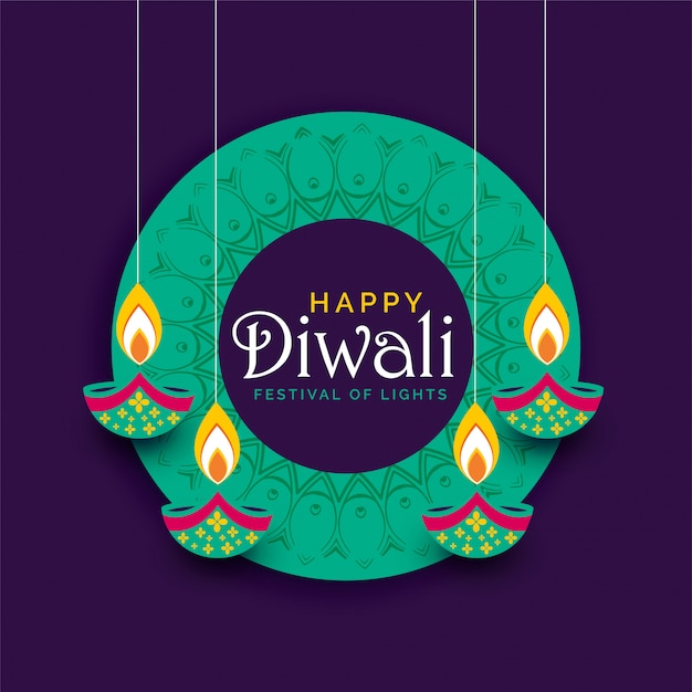 Fondo creativo di progettazione del manifesto di festival di diwali