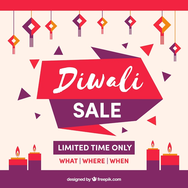 Free vector creative diwali sale background