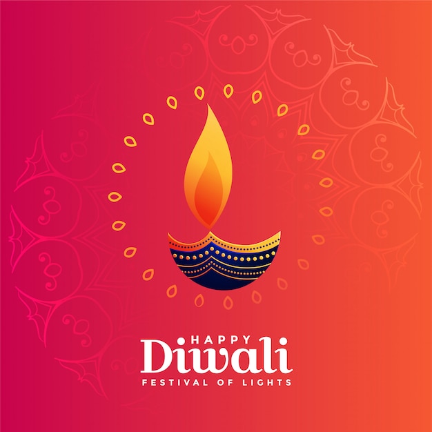 Creative diya design for diwali festival