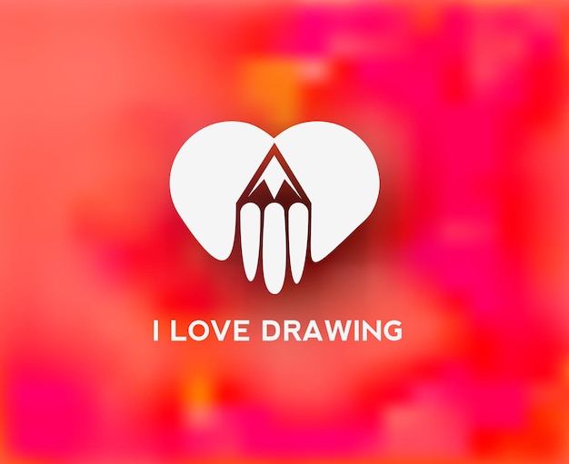 Free vector creative drawing lover logo template design