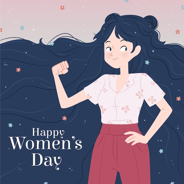 Creative drawn international women's day illustrated