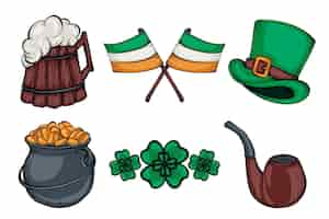 Free vector creative drawn st. patrick's day elements