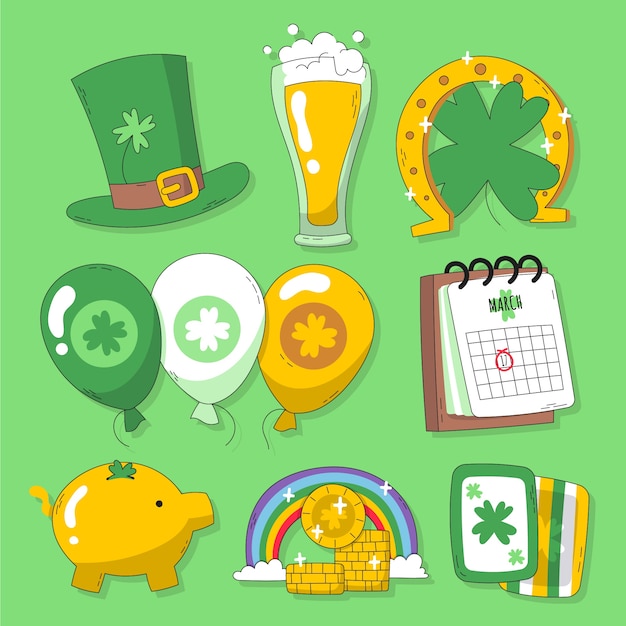 Creative drawn st. patrick's day elements