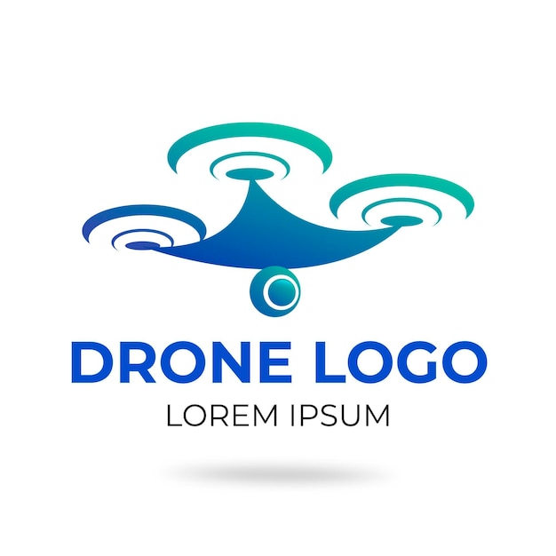 Vettore gratuito modello di logo di drone creativo