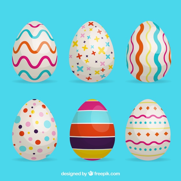 Free vector creative easter egg pack