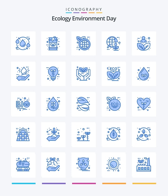 Creative Ecology 25 Blue icon pack Such As energy green fuel earth world eco