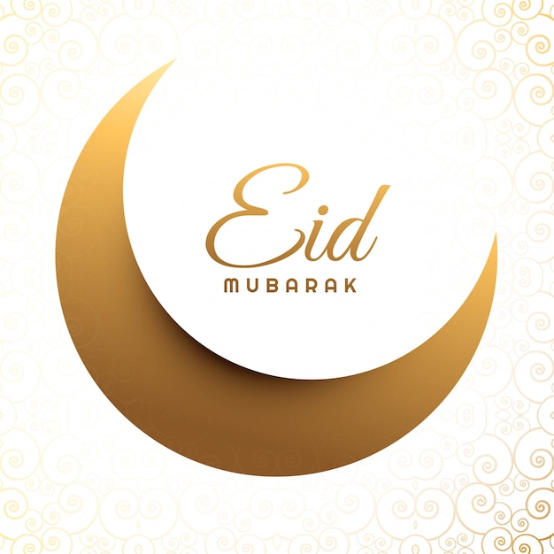 Free vector creative eid mubarak with moon islamic background