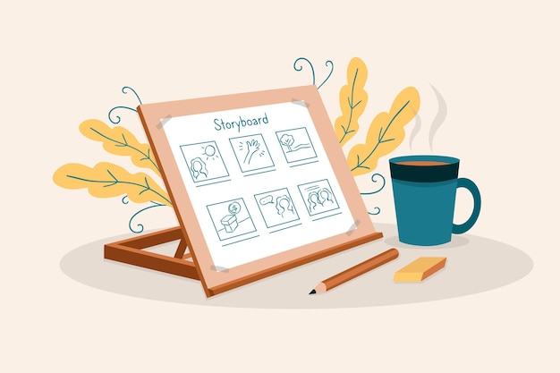 Free vector creative elements for storyboard concept