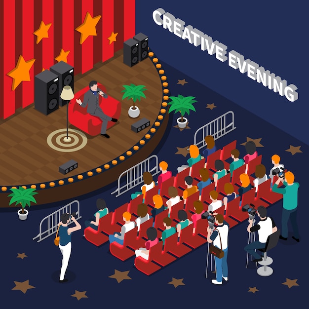 Free vector creative evening isometric illustration