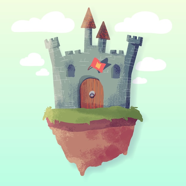 Free vector creative fairytale castle concept