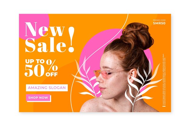 creative fashion sale home page with photo