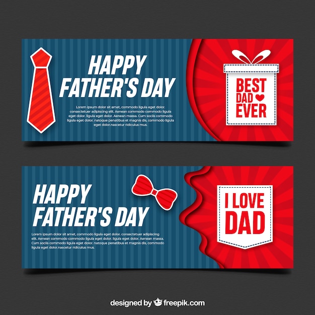 Free vector creative fathers day banners