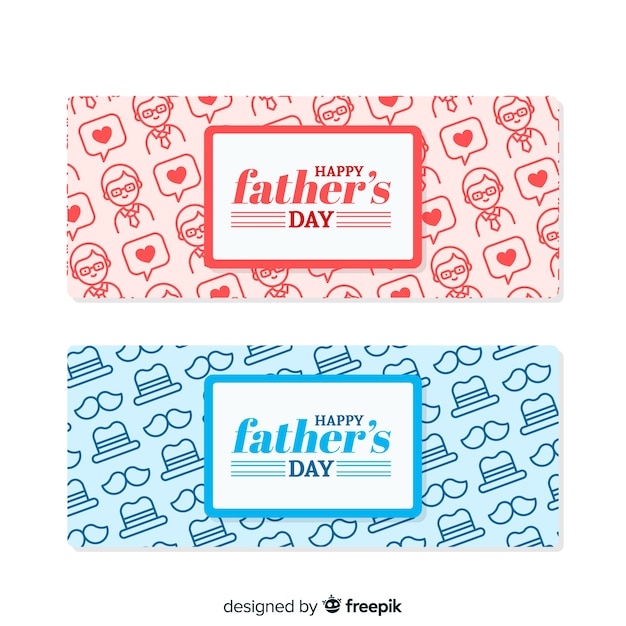 Free vector creative fathers day banners
