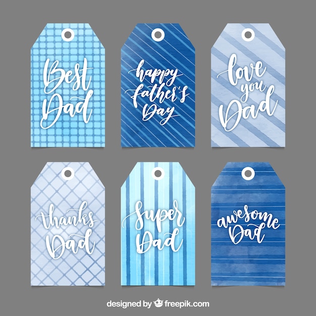 Free vector creative fathers day tags