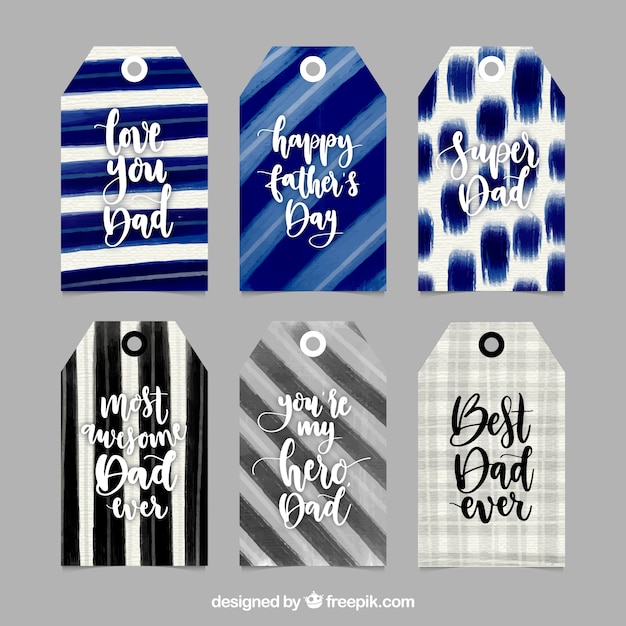 Free vector creative fathers day tags