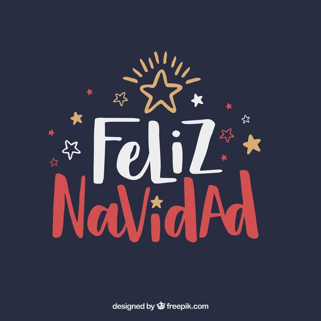 Creative feliz navidad lettering background