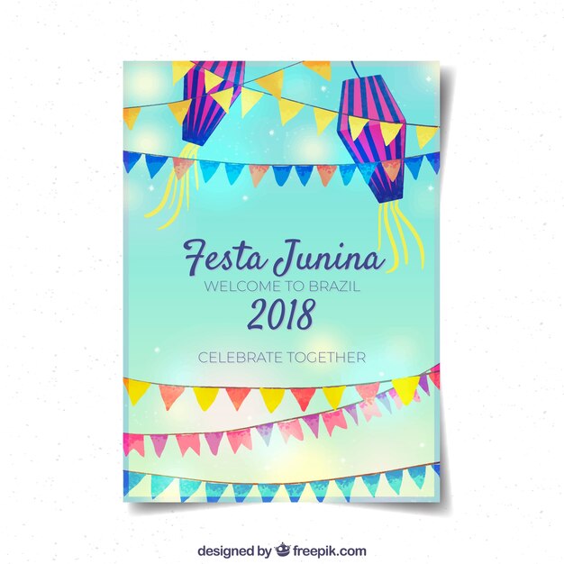 Creative festa junina flyer template