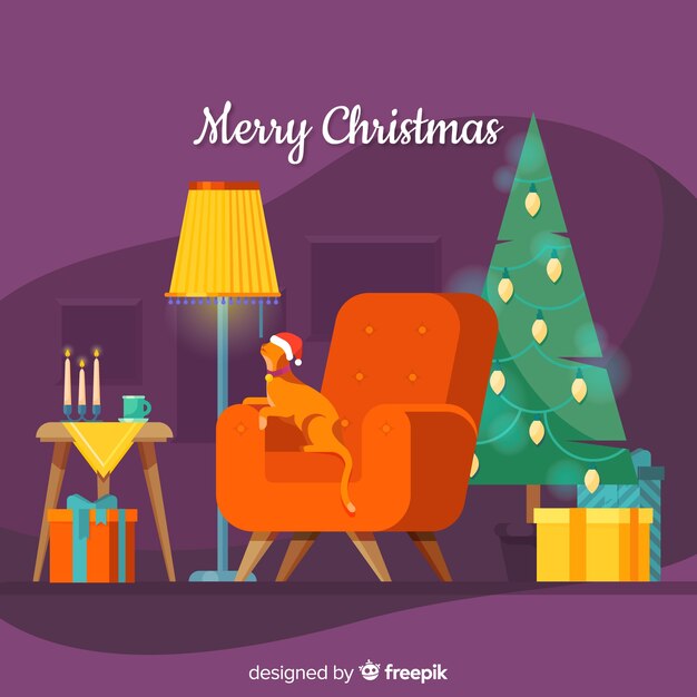 Free vector creative flat christmas background