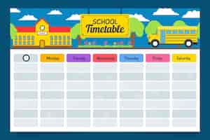 Free vector creative flat design back to school timetable
