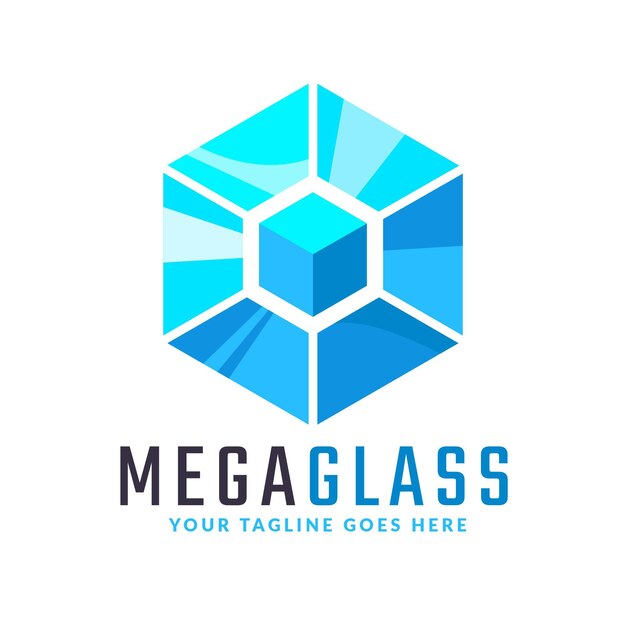 Creative flat design glass logo template