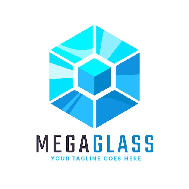 Creative flat design glass logo template