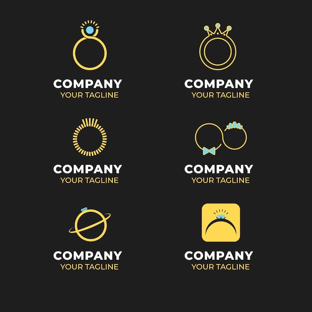 Creative flat design ring logo templates