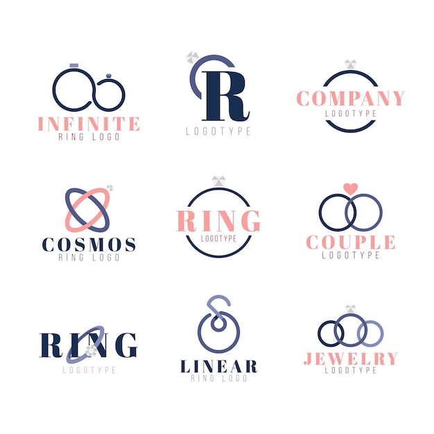 Creative flat design ring logo templates