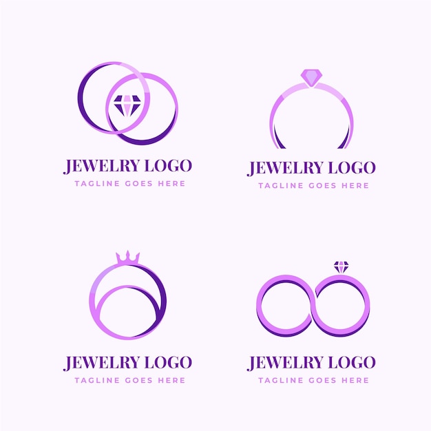 Креативный плоский дизайн кольцевых логотипов