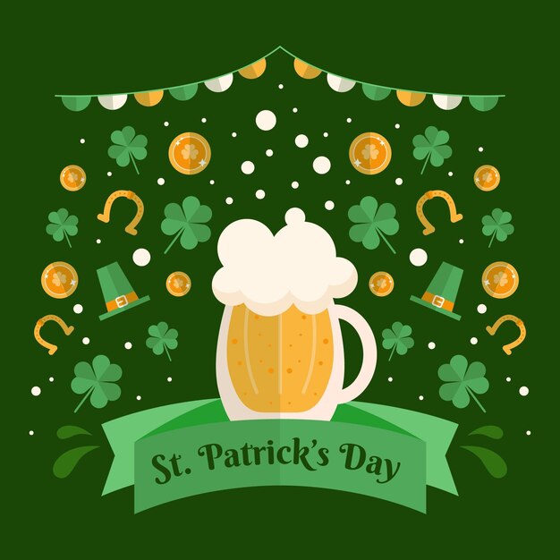 Creative flat design st. patrick's day illustration