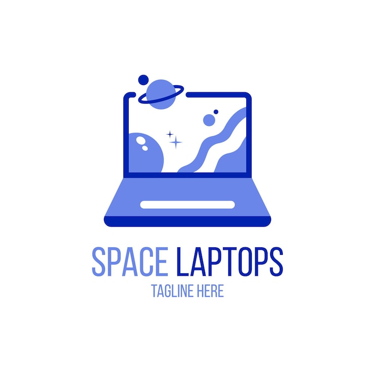 Free Vector creative flat laptop logo template