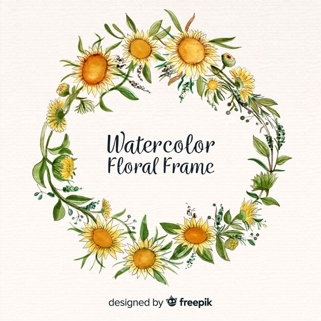 Creative floral frame in watercolor design