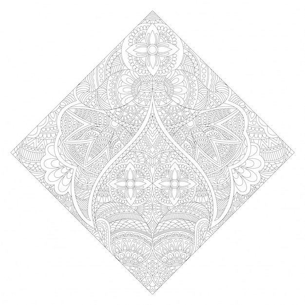  Creative Floral Mandala design, Ethnic ornamental pattern for coloring book, Beautiful decorative element. 