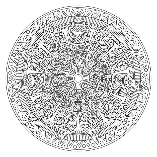 크리 에이 티브 꽃 만다라 디자인, 오리엔탈 패턴으로 둥근 장식 요소입니다.