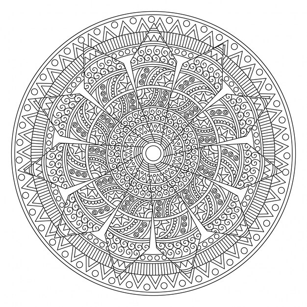  Creative Floral Mandala design, Rounded decorative element with oriental pattern. 