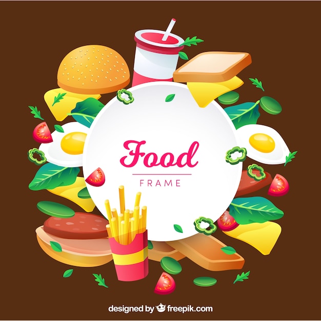 Free vector creative food frame background