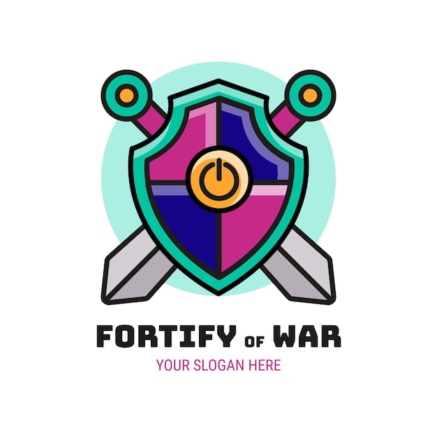 Creative fortify of war gaming logo