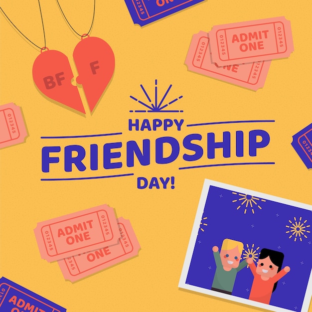 Бесплатное векторное изображение Творческий день дружбы