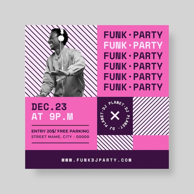 Creative funk dj party facebook post