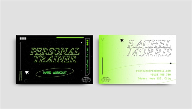 Free vector creative futuristic trainer sport business card template