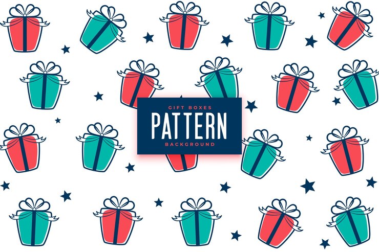 Free Vector creative giftbox wrapping paper background with repeated effect