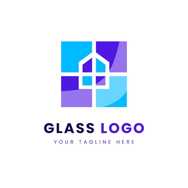 Креативный шаблон логотипа стекла