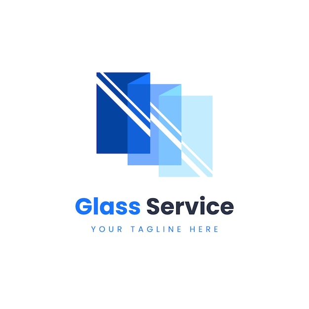 Креативный шаблон логотипа стекла