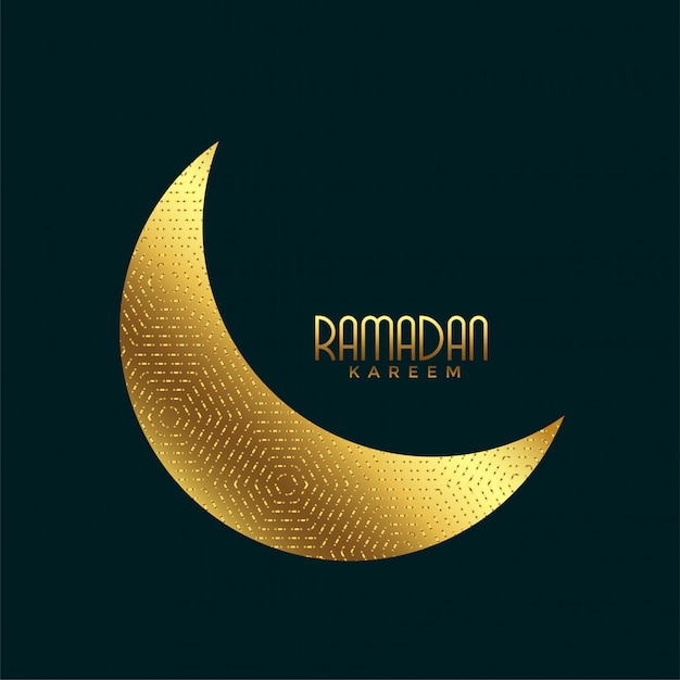 Vettore gratuito luna d'oro crescente creativa per ramadan kareem