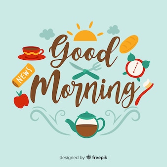 Creative good morning lettering background