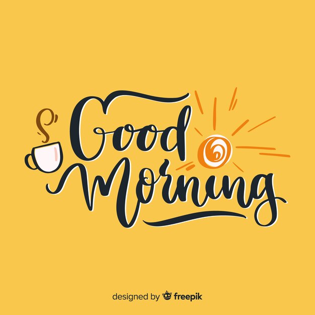 Creative good morning lettering illustration