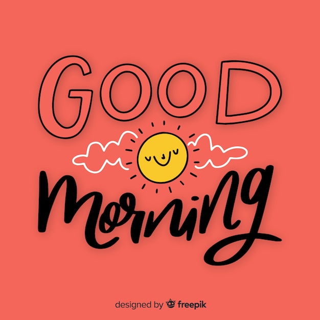 Free vector creative good morning lettering illustration