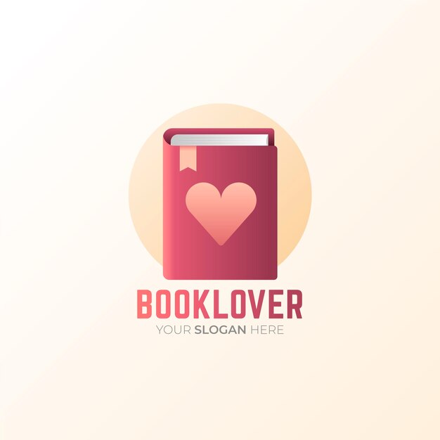Креативный градиентный шаблон логотипа книги