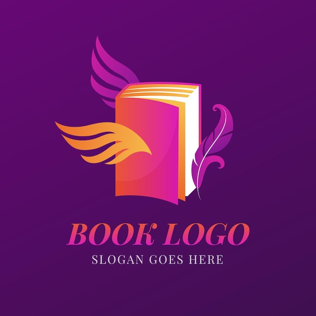 Creative gradient book logo template