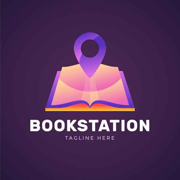 Creative gradient book logo