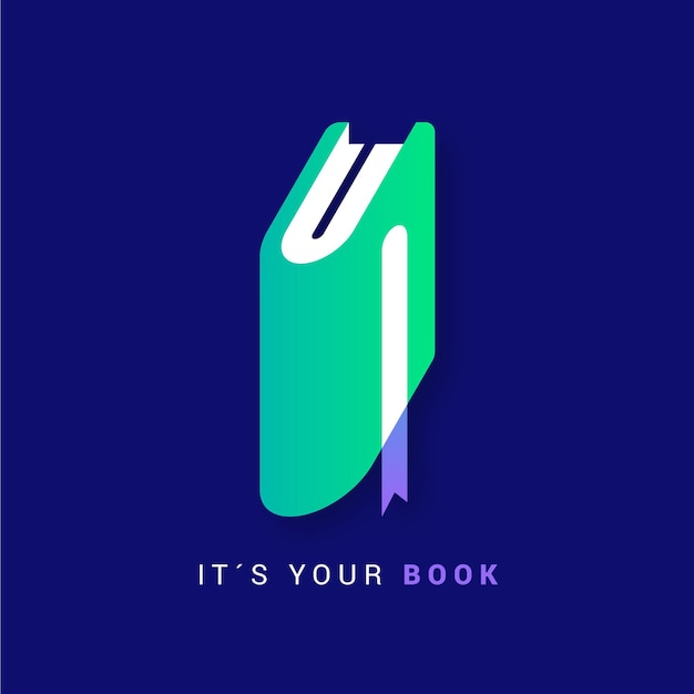 Free vector creative gradient book logo